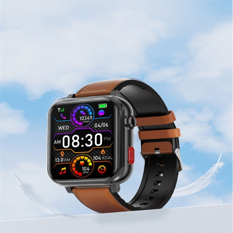 G18 1.83 inch Color Screen Smart Watch Leather Strap, Support  Noninvasive Blood Sugar / Uric Acid(Brown) - Smart Watches by PMC TechLife | Online Shopping South Africa | PMC TechLife | Buy Now Pay Later Mobicred