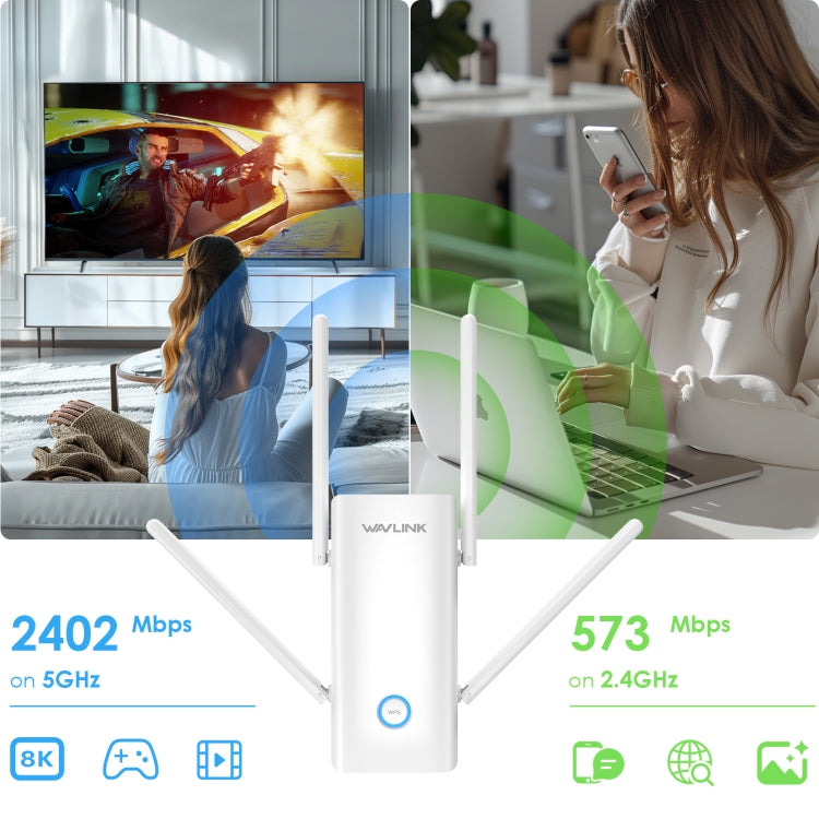 Wavlink WN583AX3 AX3000 Dual Band WiFi Repeater/AP/Router/Mesh Mode WiFi Extender, Plug:EU Plug - free shipping - PMC Jewellery - Order now!