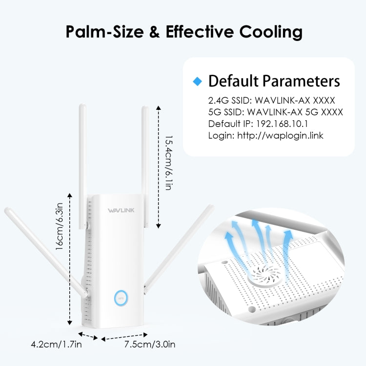 Wavlink WN583AX3 AX3000 Dual Band WiFi Repeater/AP/Router/Mesh Mode WiFi Extender, Plug:US Plug - free shipping - PMC Jewellery - Order now!