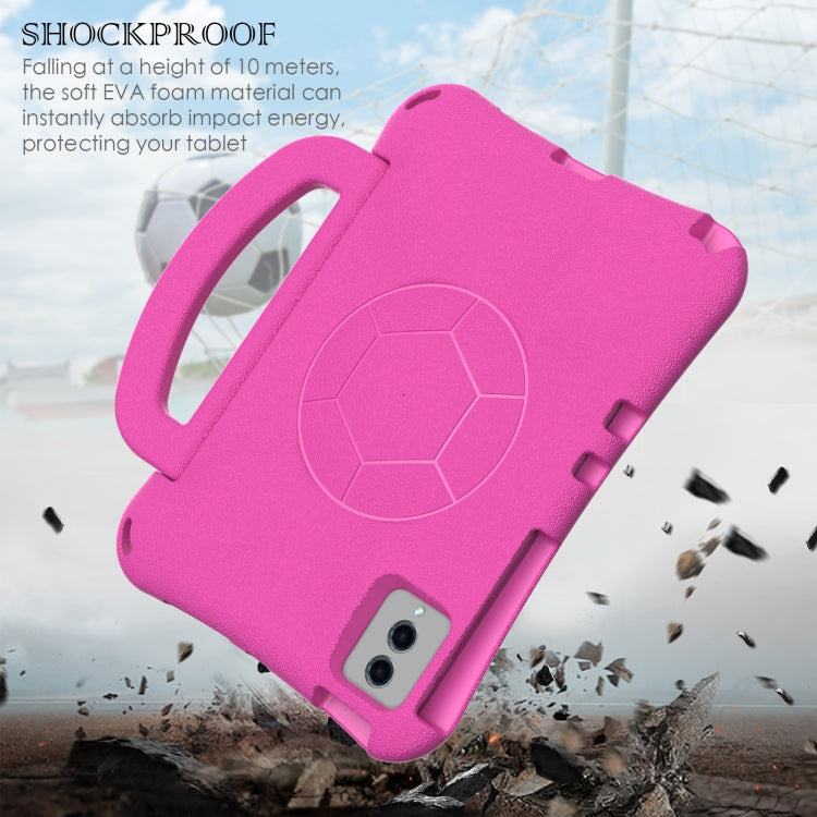 For Lenovo Tab M11 / Xiaoxin Pad 11 2024 Handle Football Shaped EVA Shockproof Tablet Case(RoseRed) - Lenovo by PMC Jewellery | Online Shopping South Africa | PMC Jewellery | Buy Now Pay Later Mobicred