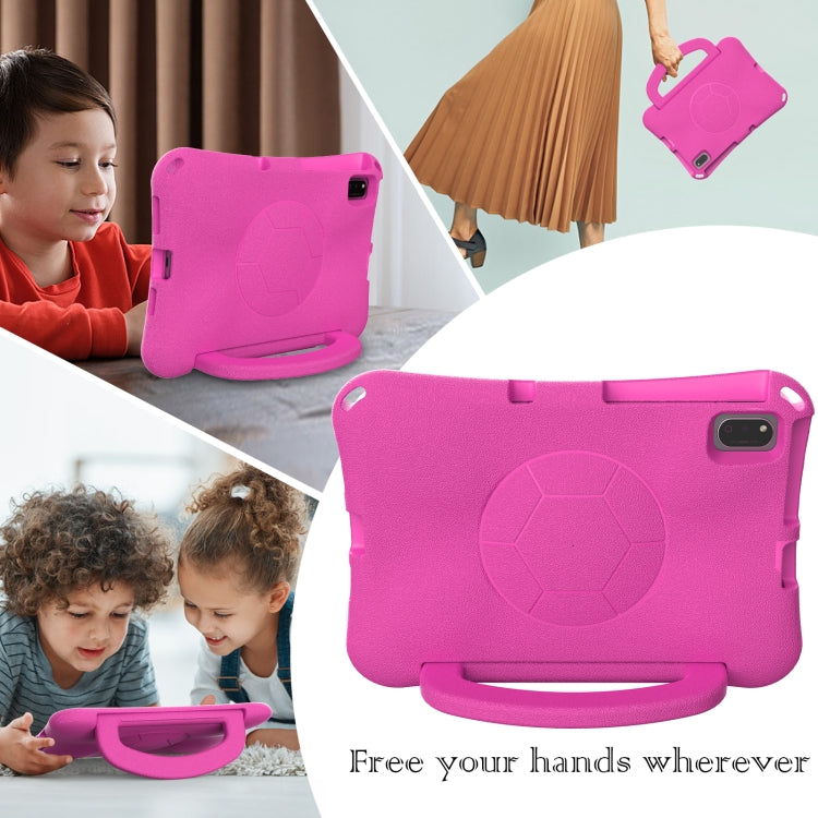 For Lenovo Tab K10 TB-X6C6F 10.3 Handle Football Shaped EVA Shockproof Tablet Case(RoseRed) - Lenovo by PMC TechLife | Online Shopping South Africa | PMC TechLife | Buy Now Pay Later Mobicred