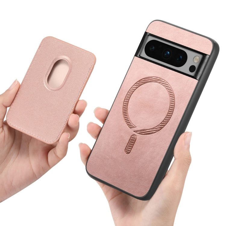 For Google Pixel 9 Retro Magsafe Card Bag PU Back Cover Phone Case(Pink) - Google Cases by PMC TechLife | Online Shopping South Africa | PMC TechLife | Buy Now Pay Later Mobicred