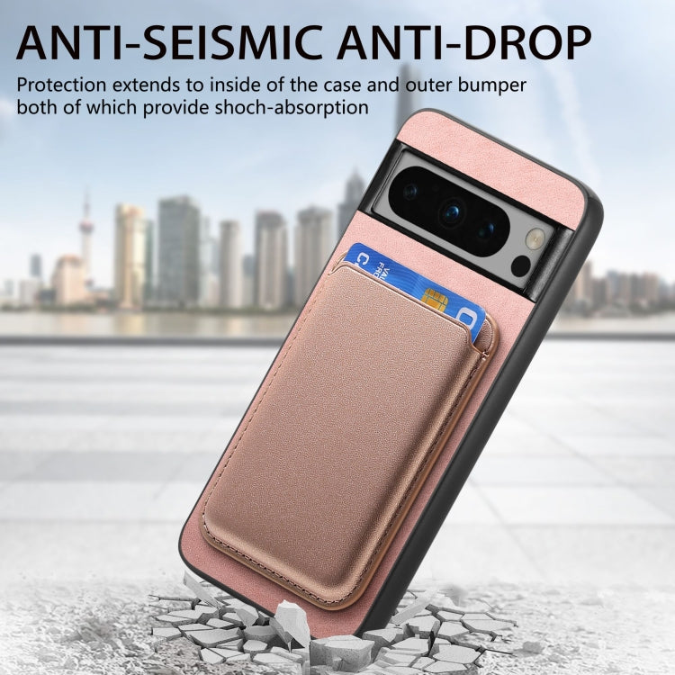 For Google Pixel 9 Retro Magsafe Card Bag PU Back Cover Phone Case(Pink) - Google Cases by PMC TechLife | Online Shopping South Africa | PMC TechLife | Buy Now Pay Later Mobicred