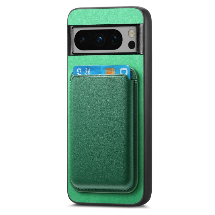 For Google Pixel 9 Retro Magsafe Card Bag PU Back Cover Phone Case(Green) - Google Cases by PMC TechLife | Online Shopping South Africa | PMC TechLife | Buy Now Pay Later Mobicred