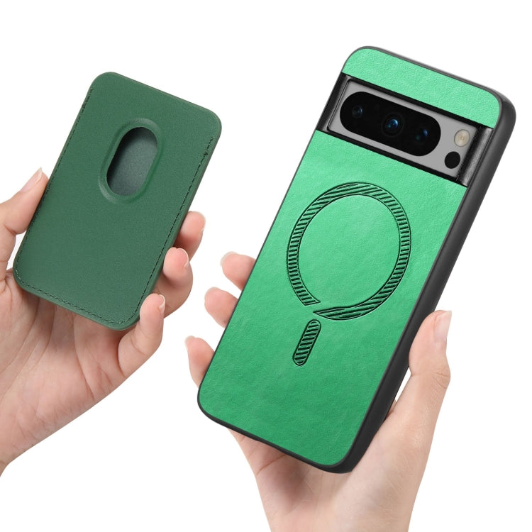 For Google Pixel 9 Retro Magsafe Card Bag PU Back Cover Phone Case(Green) - Google Cases by PMC TechLife | Online Shopping South Africa | PMC TechLife | Buy Now Pay Later Mobicred