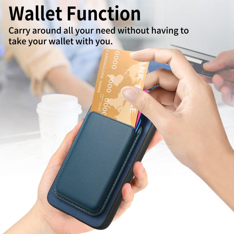 For Google Pixel 9 Pro Retro Magsafe Card Bag PU Back Cover Phone Case(Blue) - Google Cases by PMC TechLife | Online Shopping South Africa | PMC TechLife | Buy Now Pay Later Mobicred