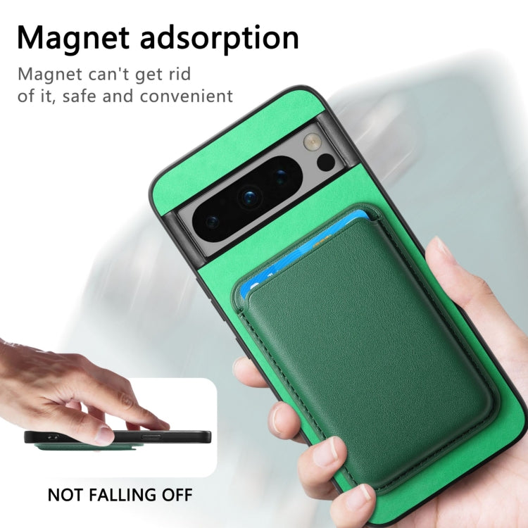 For Google Pixel 9 Pro Retro Magsafe Card Bag PU Back Cover Phone Case(Green) - Google Cases by PMC TechLife | Online Shopping South Africa | PMC TechLife | Buy Now Pay Later Mobicred