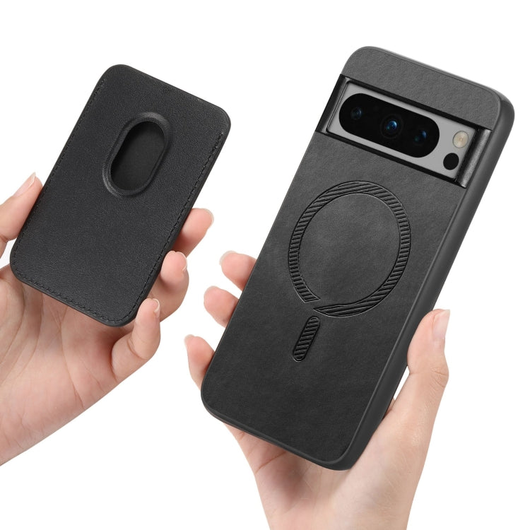 For Google Pixel 9 Pro Retro Magsafe Card Bag PU Back Cover Phone Case(Black) - Google Cases by PMC TechLife | Online Shopping South Africa | PMC TechLife | Buy Now Pay Later Mobicred