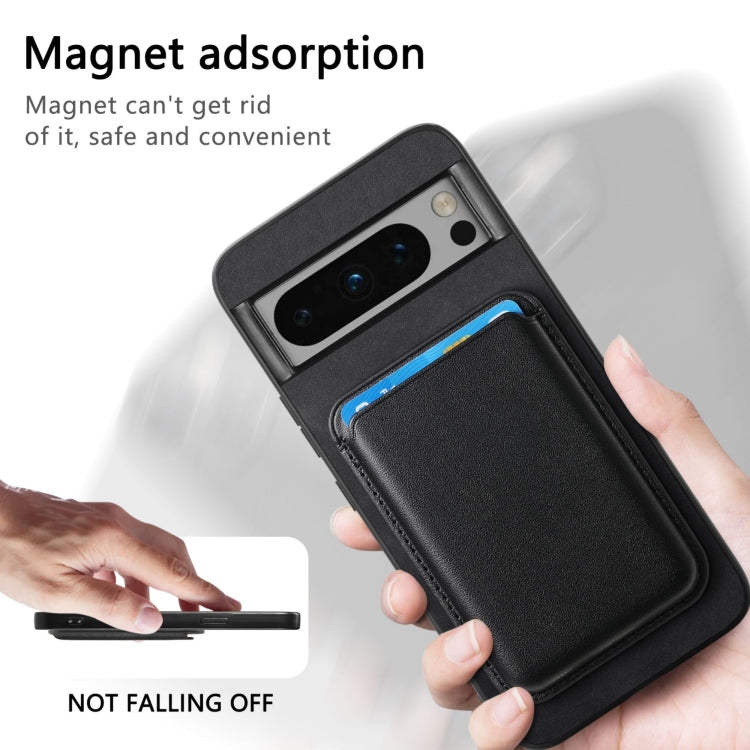 For Google Pixel 9 Pro Retro Magsafe Card Bag PU Back Cover Phone Case(Black) - Google Cases by PMC TechLife | Online Shopping South Africa | PMC TechLife | Buy Now Pay Later Mobicred