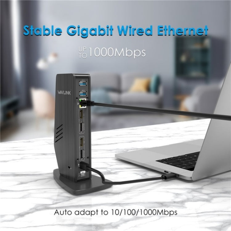 WAVLINK UG69PD5 USB-C HD 60Hz Monitor Adapter Dual 4K Display Docking Station, Plug:AU Plug - free shipping - PMC TechLife - Order now!