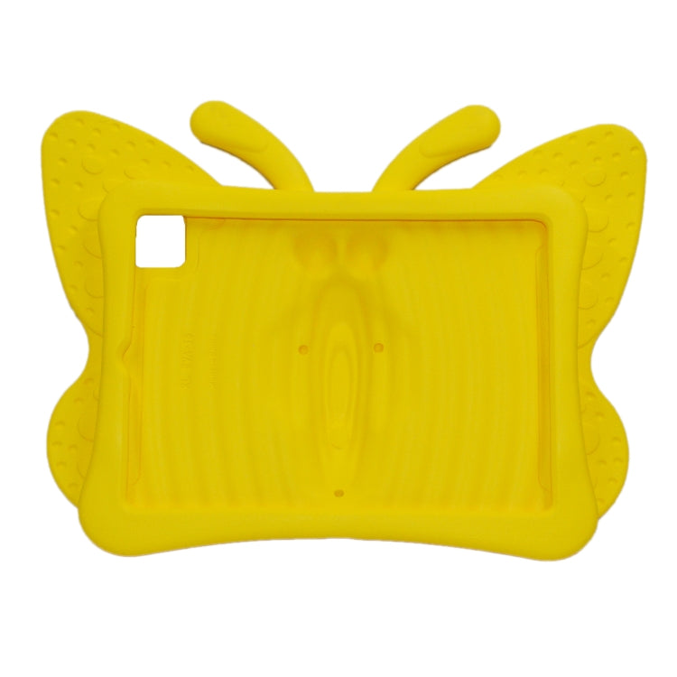 For iPad Air 11 2024 Butterfly Bracket Kids EVA Shockproof Tablet Case(Yellow) - iPad Air 11 2024 Cases by PMC TechLife | Online Shopping South Africa | PMC TechLife | Buy Now Pay Later Mobicred