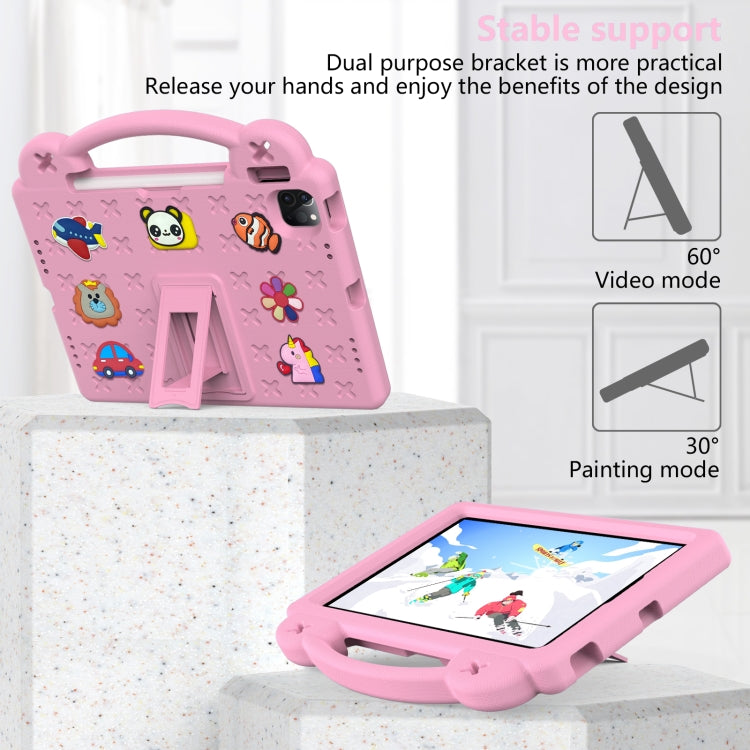 For iPad Air 11 2024 Handle Kickstand Children EVA Shockproof Tablet Case(Pink) - iPad Air 11 2024 Cases by PMC TechLife | Online Shopping South Africa | PMC TechLife | Buy Now Pay Later Mobicred