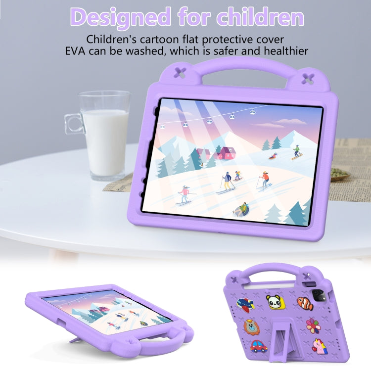 For iPad Air 11 2024 Handle Kickstand Children EVA Shockproof Tablet Case(Light Purple) - iPad Air 11 2024 Cases by PMC TechLife | Online Shopping South Africa | PMC TechLife | Buy Now Pay Later Mobicred