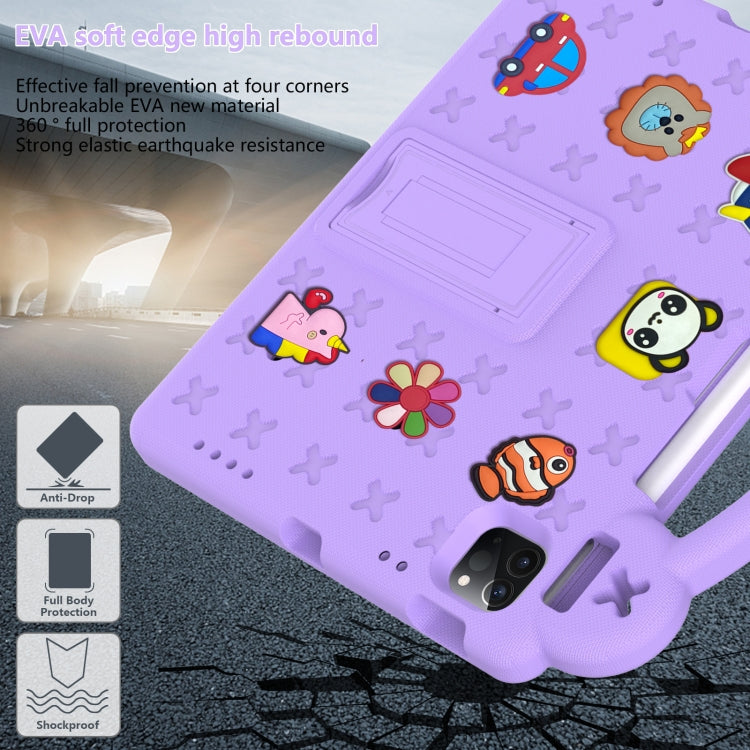 For iPad Air 11 2024 Handle Kickstand Children EVA Shockproof Tablet Case(Light Purple) - iPad Air 11 2024 Cases by PMC TechLife | Online Shopping South Africa | PMC TechLife | Buy Now Pay Later Mobicred