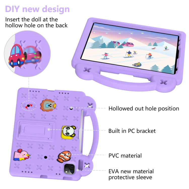 For iPad Air 11 2024 Handle Kickstand Children EVA Shockproof Tablet Case(Light Purple) - iPad Air 11 2024 Cases by PMC TechLife | Online Shopping South Africa | PMC TechLife | Buy Now Pay Later Mobicred
