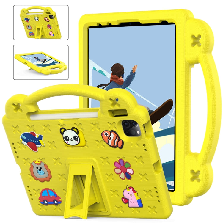 For iPad Air 11 2025 / 2024 Handle Kickstand Children EVA Shockproof Tablet Case(Yellow) - iPad Air 11 2025 / 2024 Cases by PMC TechLife | Online Shopping South Africa | PMC TechLife | Buy Now Pay Later Mobicred