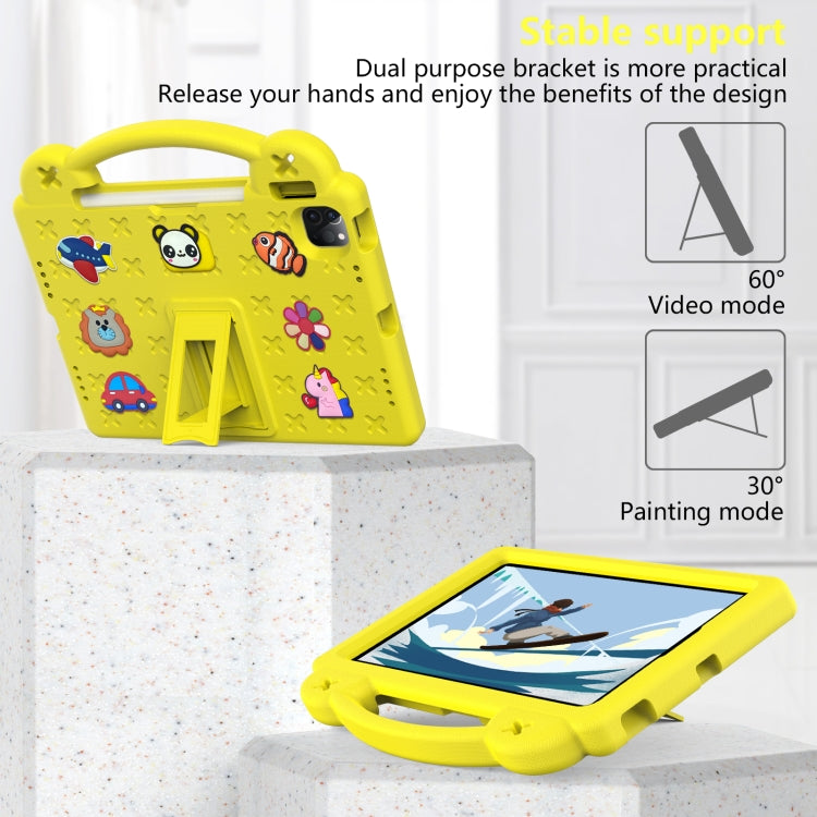 For iPad Air 11 2025 / 2024 Handle Kickstand Children EVA Shockproof Tablet Case(Yellow) - iPad Air 11 2025 / 2024 Cases by PMC TechLife | Online Shopping South Africa | PMC TechLife | Buy Now Pay Later Mobicred