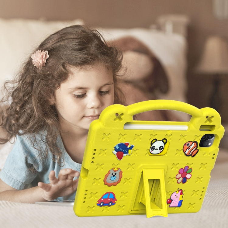 For iPad Air 11 2025 / 2024 Handle Kickstand Children EVA Shockproof Tablet Case(Yellow) - iPad Air 11 2025 / 2024 Cases by PMC TechLife | Online Shopping South Africa | PMC TechLife | Buy Now Pay Later Mobicred