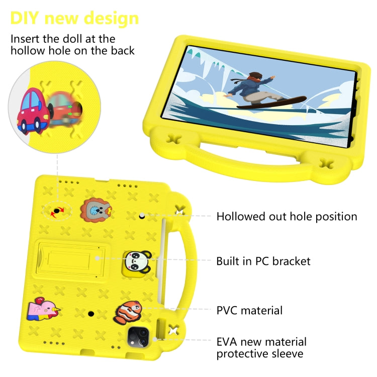 For iPad Air 11 2025 / 2024 Handle Kickstand Children EVA Shockproof Tablet Case(Yellow) - iPad Air 11 2025 / 2024 Cases by PMC TechLife | Online Shopping South Africa | PMC TechLife | Buy Now Pay Later Mobicred
