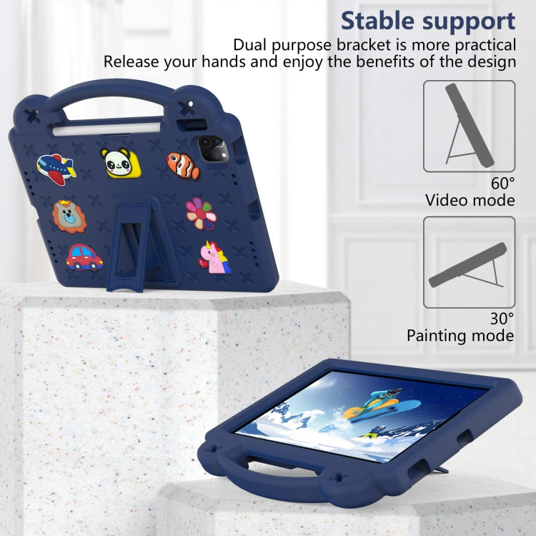 For iPad Air 11 2024 Handle Kickstand Children EVA Shockproof Tablet Case(Navy Blue) - iPad Air 11 2024 Cases by PMC TechLife | Online Shopping South Africa | PMC TechLife | Buy Now Pay Later Mobicred
