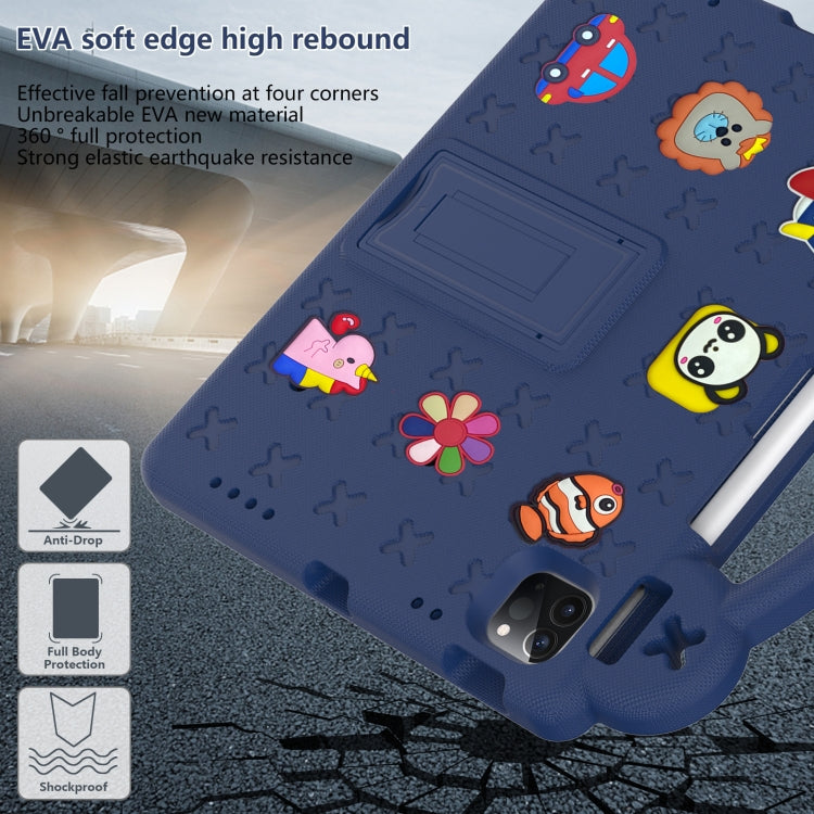For  iPad Pro 11 2024 Handle Kickstand Children EVA Shockproof Tablet Case(Navy Blue) - free shipping - PMC TechLife - Order now!