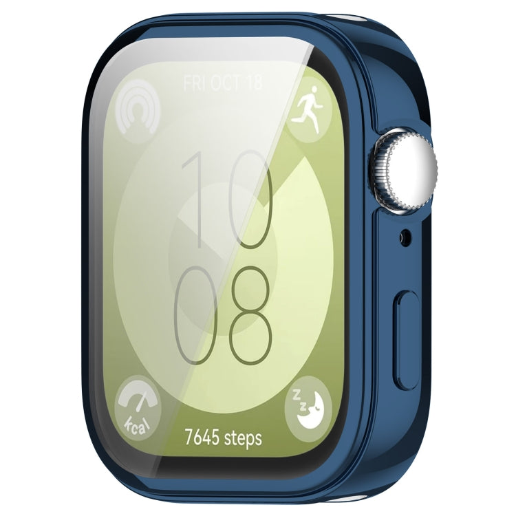 For Huawei Watch Fit 3 Full Coverage TPU Electroplated Watch Protective Case(Midnight Blue) - Watch Cases by PMC TechLife | Online Shopping South Africa | PMC TechLife | Buy Now Pay Later Mobicred