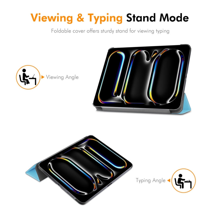 For iPad Pro 13 2024 ENKAY Tri-fold Custer Texture Platic Leather Smart Tablet Case(Black) - free shipping - PMC TechLife - Order now!