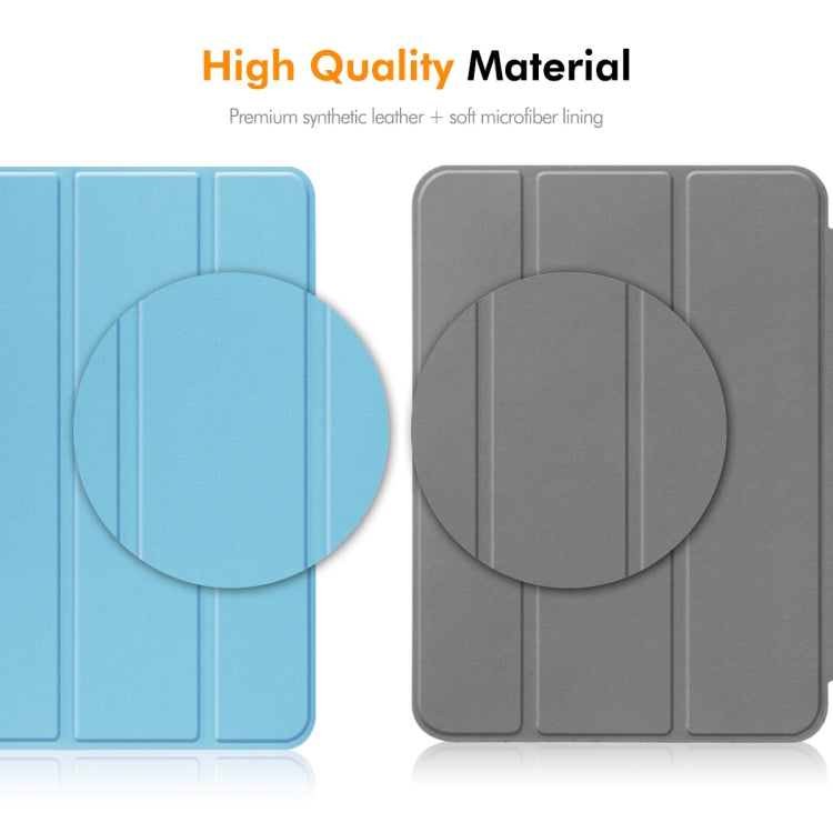 For iPad Pro 13 2024 ENKAY Tri-fold Custer Texture Platic Leather Smart Tablet Case(Light Blue) - iPad Pro 13 2024 Cases by ENKAY | Online Shopping South Africa | PMC TechLife | Buy Now Pay Later Mobicred