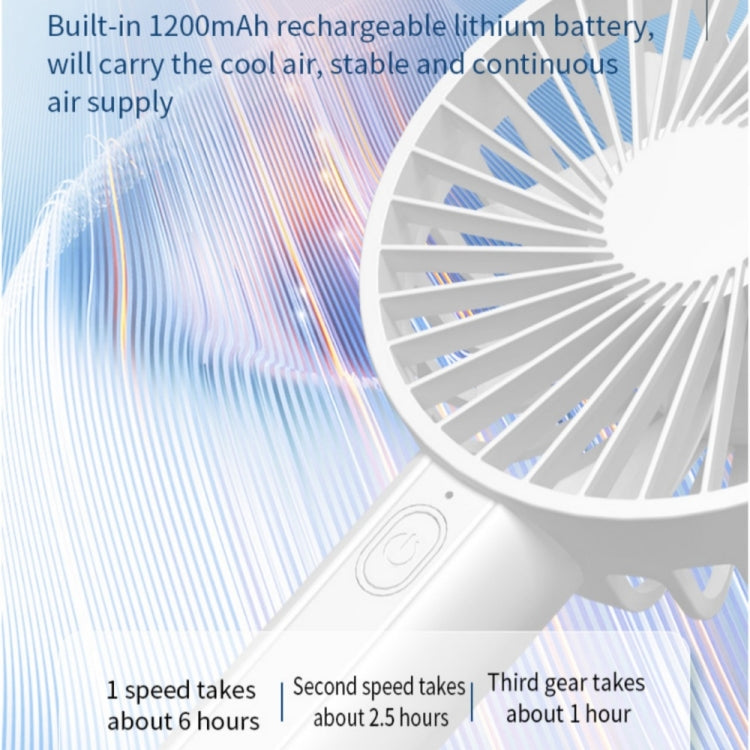 F35 With Hanging Hole Rechargeable Cooling Fan Powerful Handheld Fan 1200mAh Desk Fan(White) - Electric Fans by PMC TechLife | Online Shopping South Africa | PMC TechLife | Buy Now Pay Later Mobicred