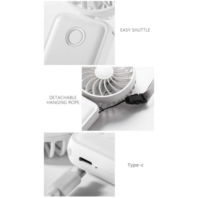 F458 With Neck Rope Summer 3 Speeds Adjustable Foldable Mini Handheld Fan(White) - Electric Fans by PMC TechLife | Online Shopping South Africa | PMC TechLife | Buy Now Pay Later Mobicred