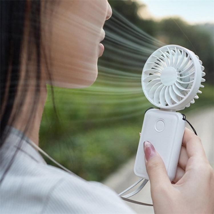 F458 With Neck Rope Summer 3 Speeds Adjustable Foldable Mini Handheld Fan(White) - Electric Fans by PMC TechLife | Online Shopping South Africa | PMC TechLife | Buy Now Pay Later Mobicred