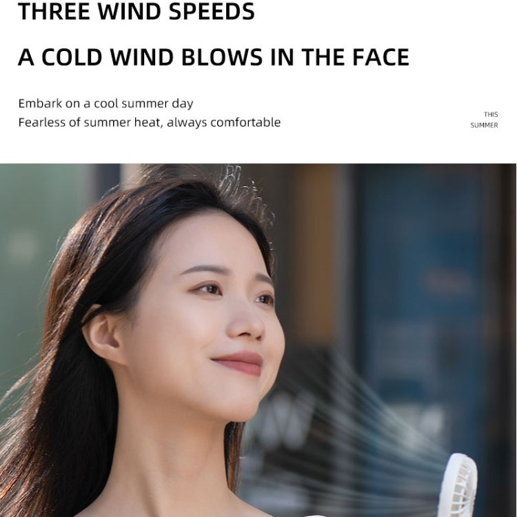 F12 3 Wind Speed Outdoor Summer Cooling Fan Hanging Buckle Mini Handheld Fan(White) - Electric Fans by PMC TechLife | Online Shopping South Africa | PMC TechLife | Buy Now Pay Later Mobicred
