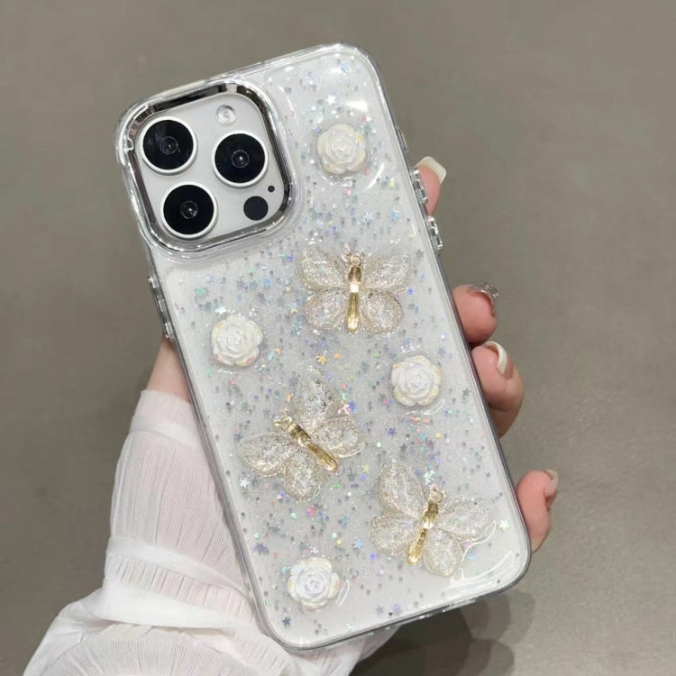 For iPhone 16 Pro Glitter 3D Butterfly TPU Phone Case(Gold) - free shipping - PMC TechLife - Order now!
