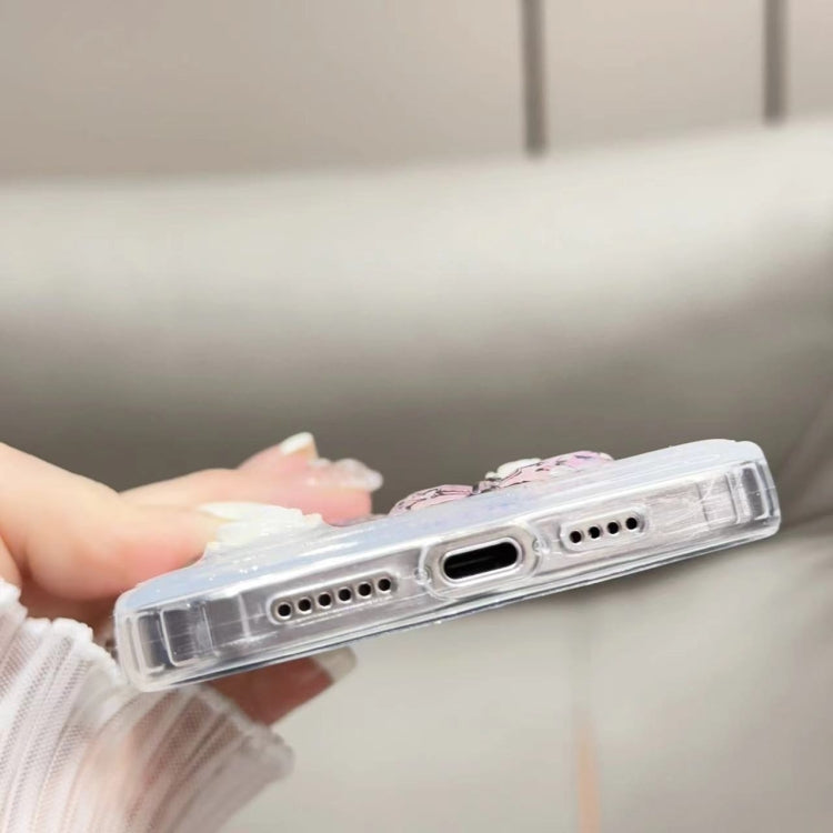 For iPhone 16 Glitter 3D Butterfly TPU Phone Case(Gold) - iPhone 16 Cases by PMC TechLife | Online Shopping South Africa | PMC TechLife | Buy Now Pay Later Mobicred