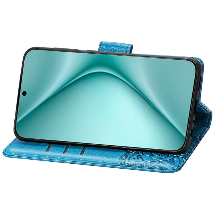 For Huawei Pura 70 Butterfly Love Flower Embossed Leather Phone Case(Blue) - free shipping - PMC Jewellery - Order now!