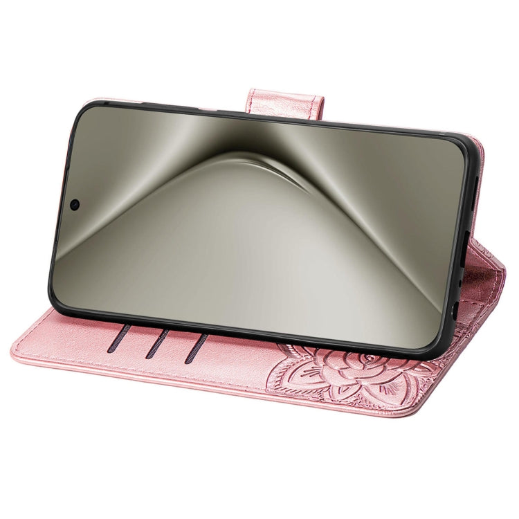 For Huawei Pura 70 Pro Butterfly Love Flower Embossed Leather Phone Case(Rose Gold) - free shipping - PMC Jewellery - Order now!