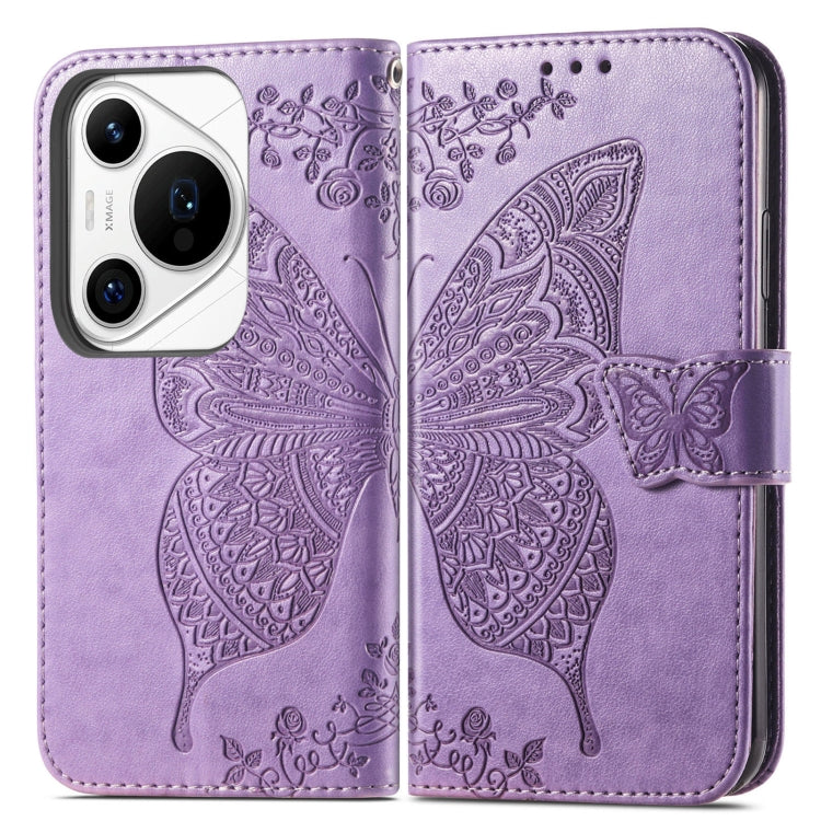 For Huawei Pura 70 Pro+ Butterfly Love Flower Embossed Leather Phone Case(Lavender) - free shipping - PMC Jewellery - Order now!