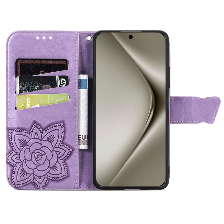 For Huawei Pura 70 Ultra Butterfly Love Flower Embossed Leather Phone Case(Lavender) - free shipping - PMC Jewellery - Order now!