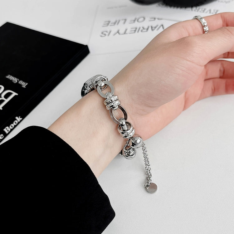 For Xiaomi Mi Band 3 / 4 Beaded Bracelet Metal Watch Band(Silver+Dual Ring) - free shipping - PMC TechLife - Order now!