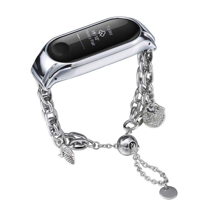 For Xiaomi Mi Band 3 / 4 Beaded Bracelet Metal Watch Band(Silver+Corn) - free shipping - PMC TechLife - Order now!