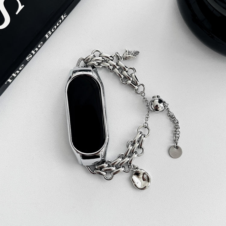 For Xiaomi Mi Band 3 / 4 Beaded Bracelet Metal Watch Band(Silver+Corn) - free shipping - PMC TechLife - Order now!