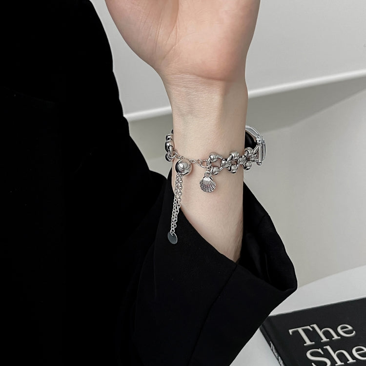 For Xiaomi Mi Band 3 / 4 Beaded Bracelet Metal Watch Band(Silver+Dual Ring) - free shipping - PMC TechLife - Order now!