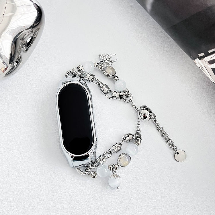 For Xiaomi Mi Band 7 Crystal Beaded Onyx Watch Band(Silver+Butterfly) - free shipping - PMC TechLife - Order now!