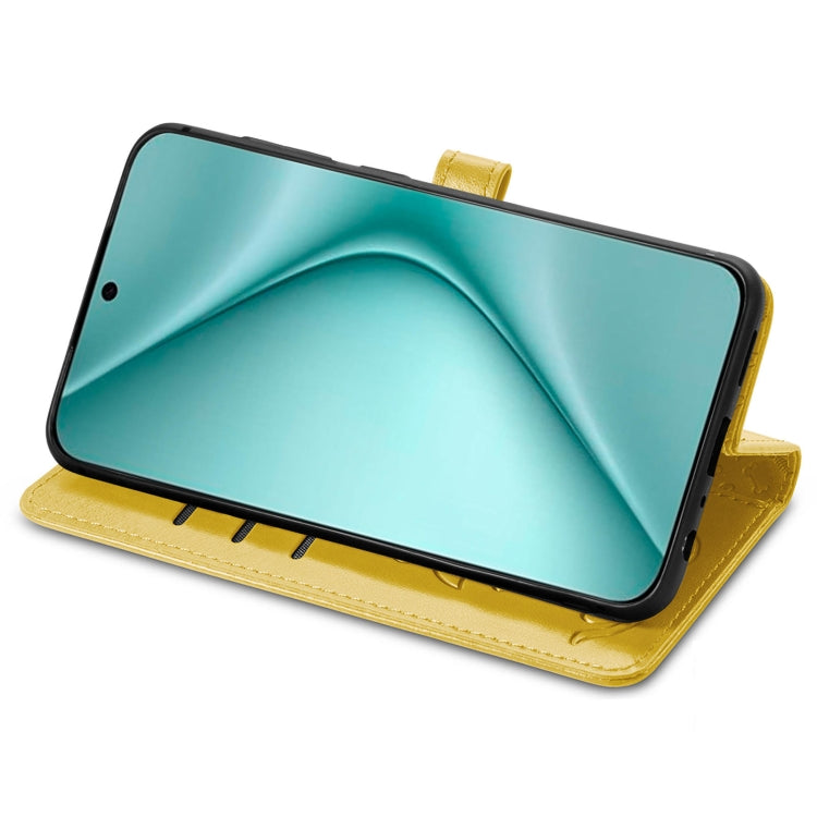 For Huawei Pura 70 Cat and Dog Embossed Leather Phone Case(Yellow) - Huawei Cases by PMC Jewellery | Online Shopping South Africa | PMC Jewellery | Buy Now Pay Later Mobicred