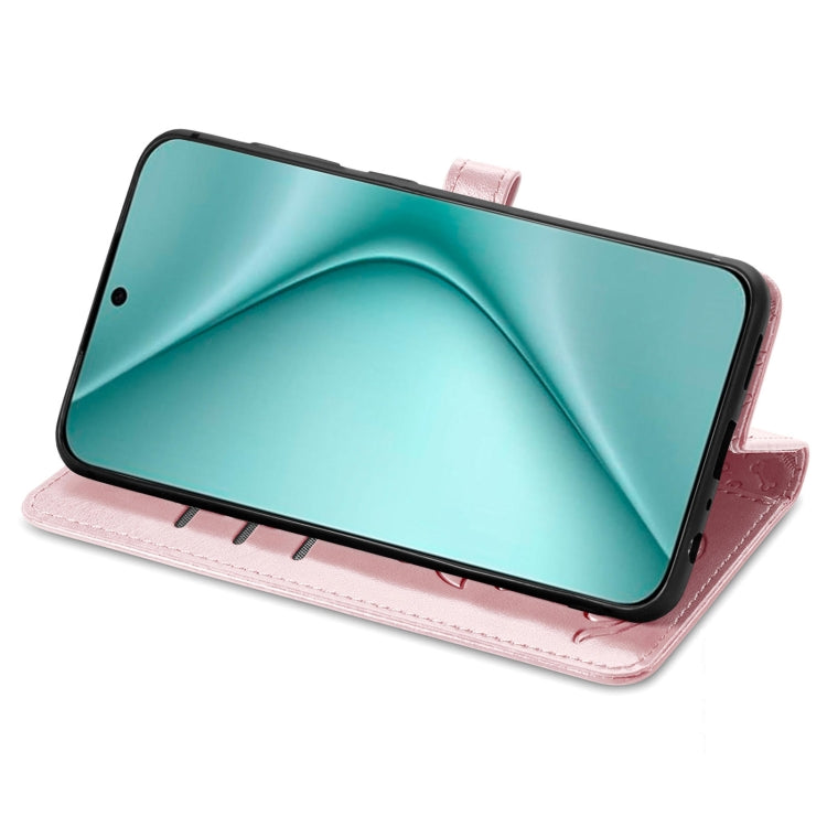 For Huawei Pura 70 Cat and Dog Embossed Leather Phone Case(Rose Gold) - Huawei Cases by PMC Jewellery | Online Shopping South Africa | PMC Jewellery | Buy Now Pay Later Mobicred