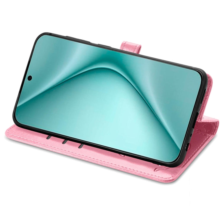 For Huawei Pura 70 Pro+ Cat and Dog Embossed Leather Phone Case(Pink) - Huawei Cases by PMC Jewellery | Online Shopping South Africa | PMC Jewellery | Buy Now Pay Later Mobicred