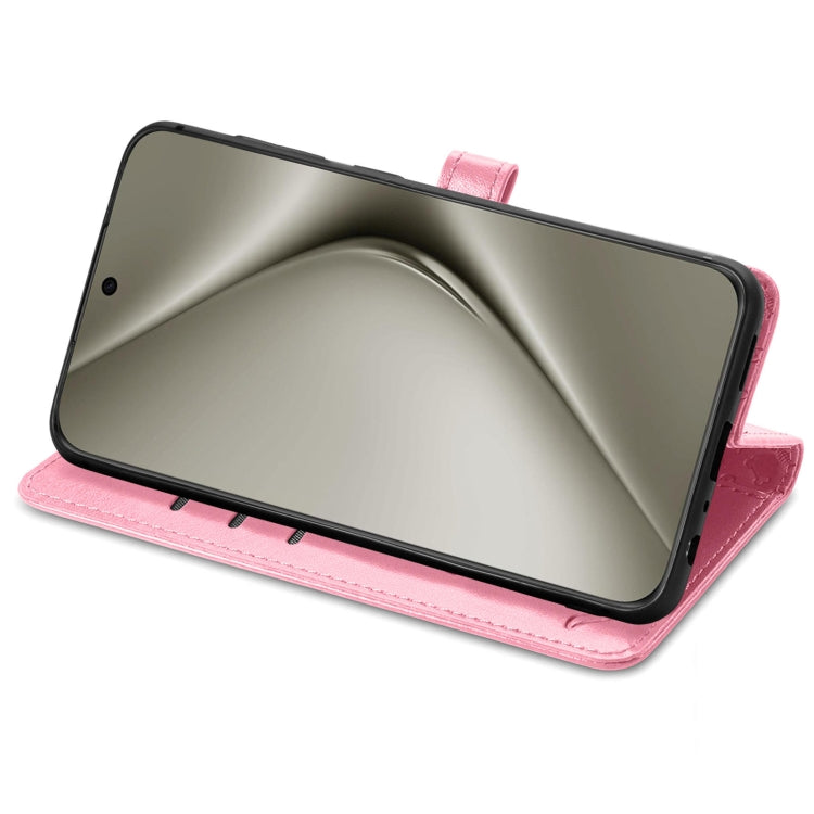 For Huawei Pura 70 Ultra Cat and Dog Embossed Leather Phone Case(Pink) - Huawei Cases by PMC Jewellery | Online Shopping South Africa | PMC Jewellery | Buy Now Pay Later Mobicred