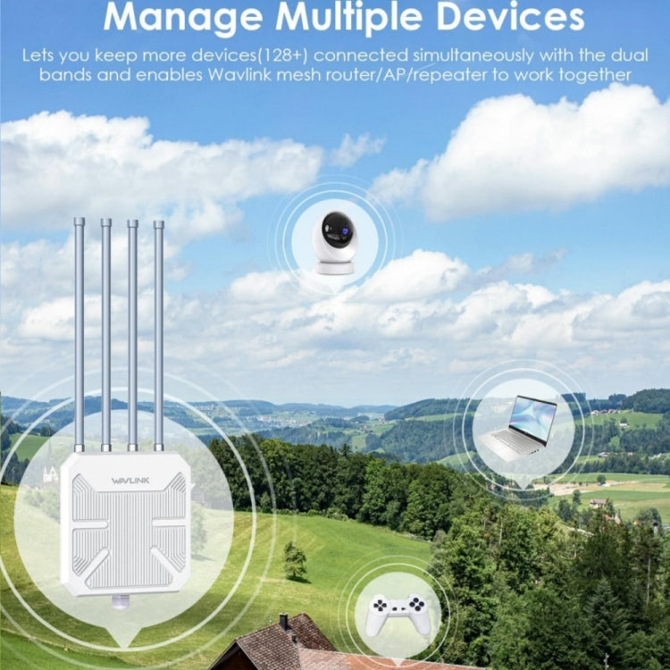WAVLINK WN573HX3 AX3000 Waterproof Outdoor WiFi Wireless Outdoor Dual Band Router, Plug:UK Plug - free shipping - PMC TechLife - Order now!