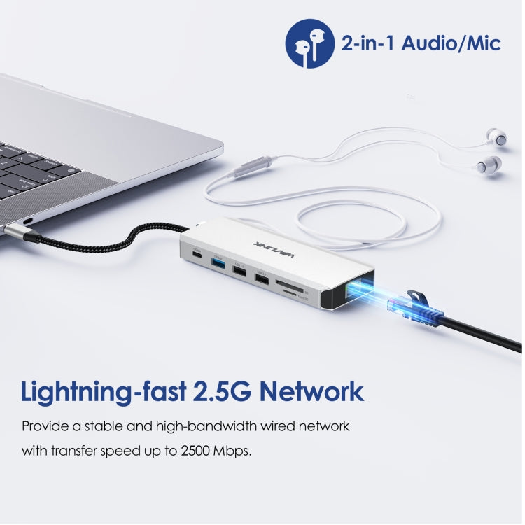 WAVLINK UMD306 12 in 1 Dual 8K Triple Monitor Multiport Adapter - free shipping - PMC TechLife - Order now!