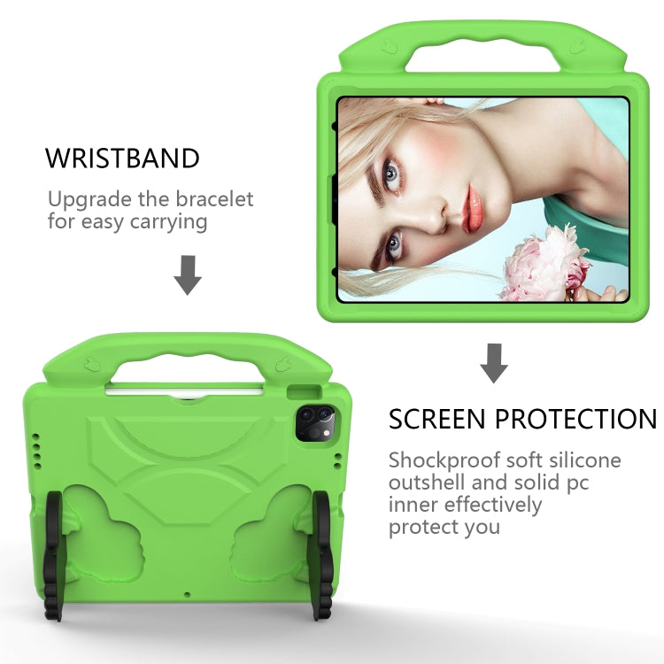 For iPad Pro 11 2024 Children EVA Shockproof Tablet Case with Thumb Bracket(Green) - iPad Pro 11 2024 Cases by PMC TechLife | Online Shopping South Africa | PMC TechLife | Buy Now Pay Later Mobicred